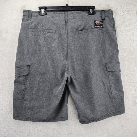 Vintage No Fear Performance Shorts Size 38 Gray Y2K Cargo Lightweight - Picture 7 of 12